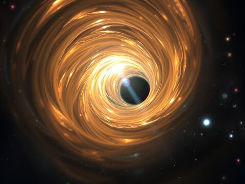 Swirling Accretion Disk Around a Supermassive Black Hole