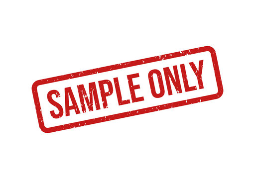 Red sample only stamp on transparent background