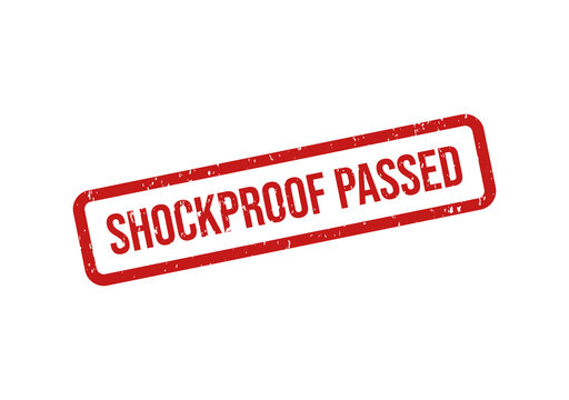 Red shockproof passed stamp seal vector