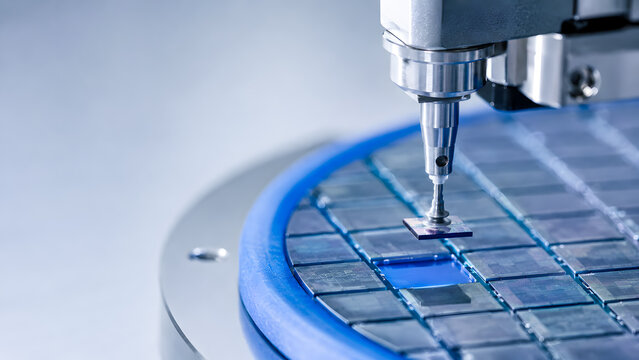 Vacuum Pickup Tool Lifting Semiconductor Die from Wafer