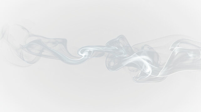 White smoke curls in different shapes on a transparent background without any setting or distinct features, PNG with a light overlay
