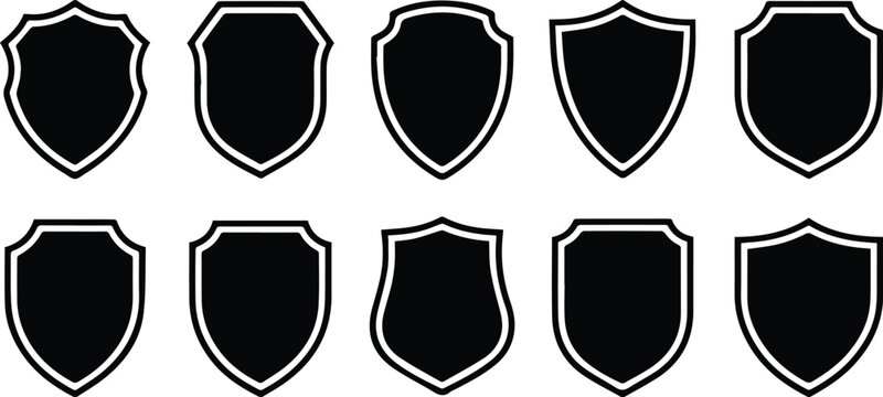 Shield badge templates for sports team emblems