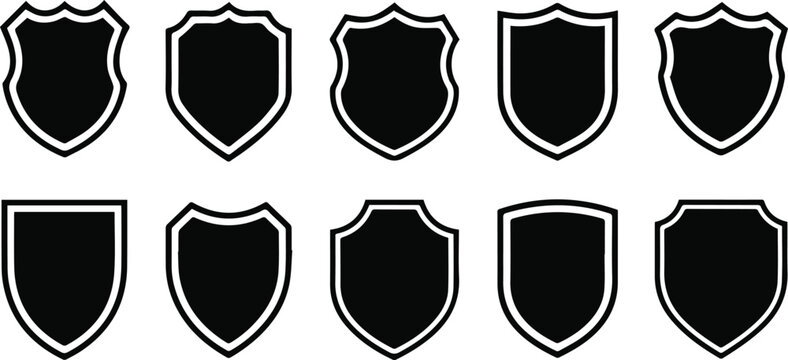 Security shield icons for protection and cybersecurity