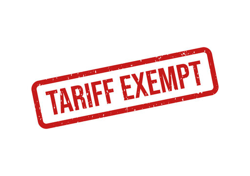 Red tariff exempt stamp or label with bold text