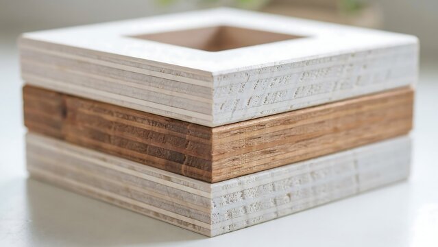 Stack of wooden coasters with different textures and colors  home decor
