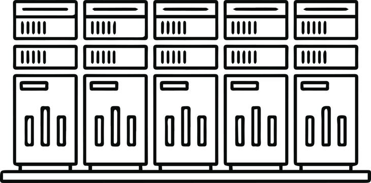 Server rack icon showing rows of computer data storage units