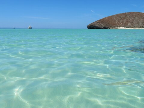 famous turquoise Balandra beach in La Paz, Baja California Sur, Mexico