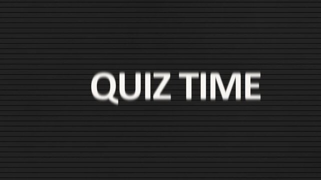 Quiz time text animation, Perfect for engaging video intros, learning content, or quiz-related media. High quality and eye-catching design.