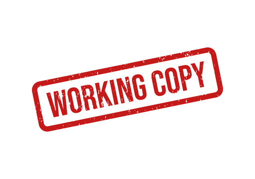 Red working copy stamp on transparent background
