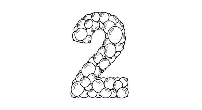 Number Two Made of Circles.