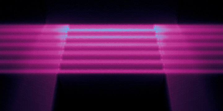 Abstract Dark Background with Glowing Pink Neon Lines, Futuristic Geometric Laser Beam Backdrop for Synth wave Digital Art, Multipurpose Cyberpunk Banner Graphic Design