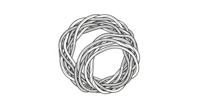 Twisted metal wire rope closeup.