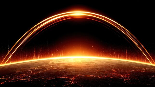 Fiery Arcs Over Earth A Stunning Display of Cosmic Energy.