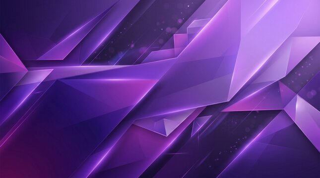 Abstract Geometric Crystal Formation with Purple and Violet Light Effects