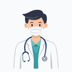 Fototapeta premium Doctor wearing a face mask and stethoscope