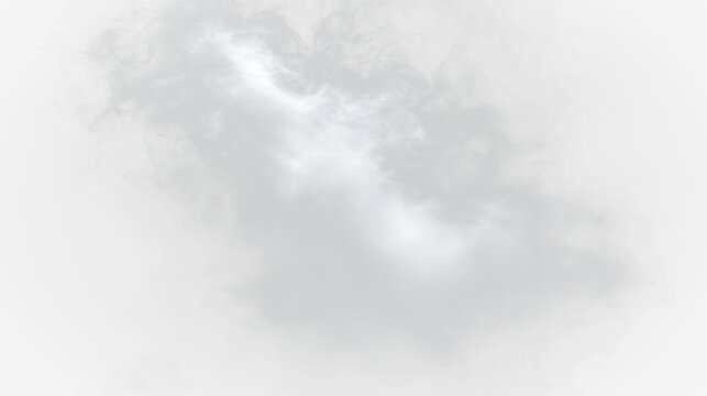 Cloud formation with soft gray tones floating over a transparent background showcasing natural patterns, PNG with a light overlay