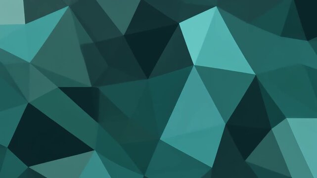 Abstract geometric background with a mosaic of teal and dark green polygons creating a low-poly art effect