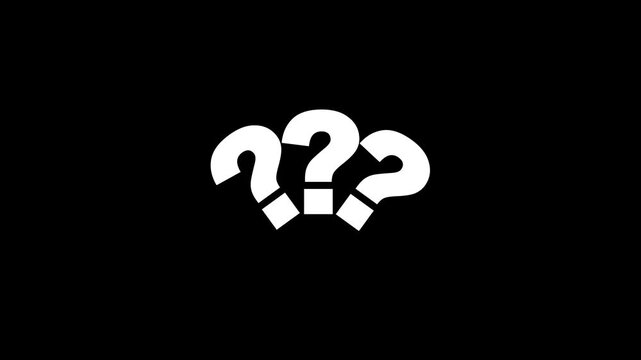 question mark animation pop up question mark flat and alpha looping 4k video .