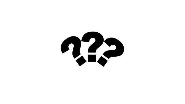 question mark animation pop up question mark flat and alpha looping 4k video .