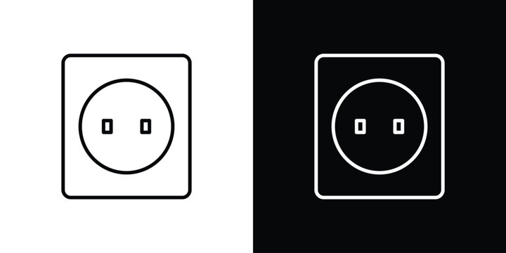 Socket icon in editable outlined, Vector EPS10