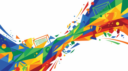 Obraz premium Vibrant colorful world cup abstract background with soccer goals and trophies, celebrating the world cup 2026 colorful