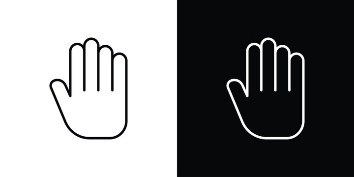Stop icon in editable outlined, Vector EPS10