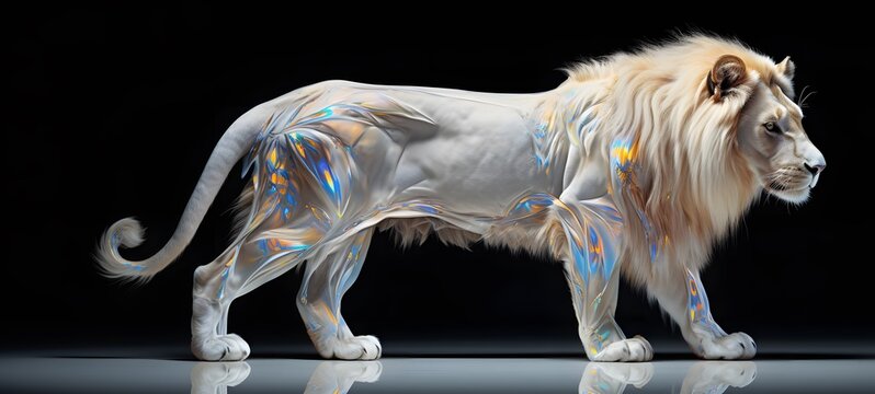 white lion humanidad full body. Generative Ai