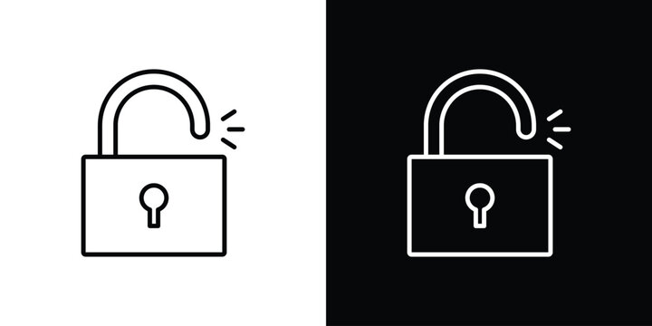Unblocked icon in editable outlined, Vector EPS10