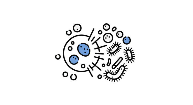 Abstract Illustration of Microorganisms, Bacteria, and Cells