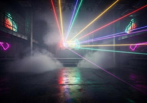 Neon Spectrum: Haze-Kissed Industrial Dream