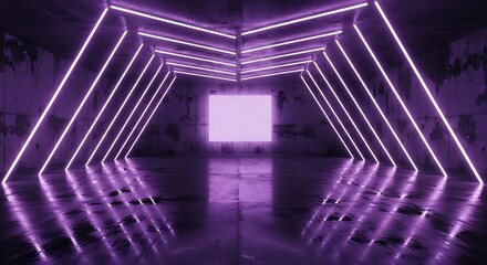 Obraz premium Luminous Corridor of Amethyst Dreams