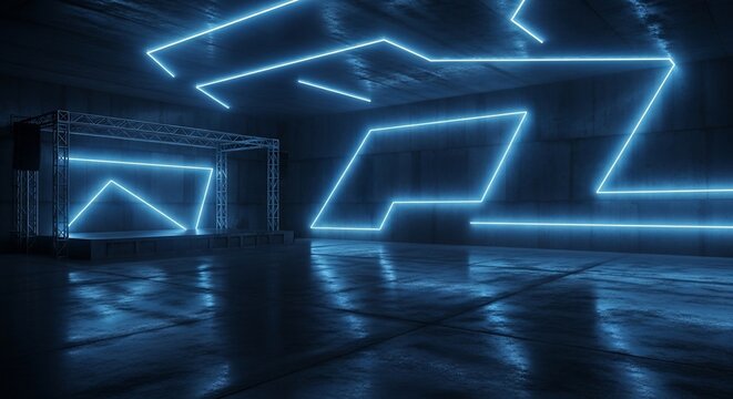 Neon Geometry: A Deep Dive into Electric Blue Depth
