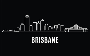 Fototapeta premium Minimalist black and white of brisbane city skyline