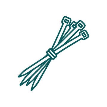 Bundle of metal nails tied together.