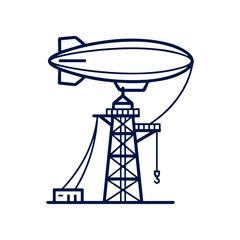 Blimp on a tall metal tower. © suryawatisetyowati