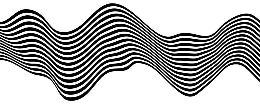 optical art abstract background wave design black and white