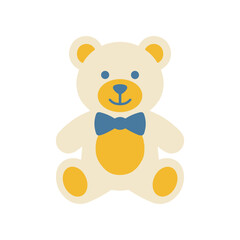 Fototapeta premium Cute Cartoon Teddy Bear Sitting Down.