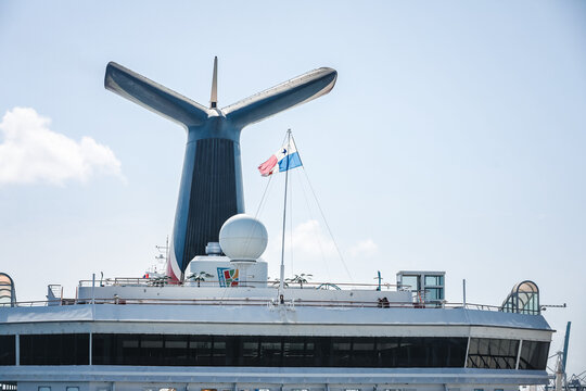 Carnival cruise line open deck with no people.