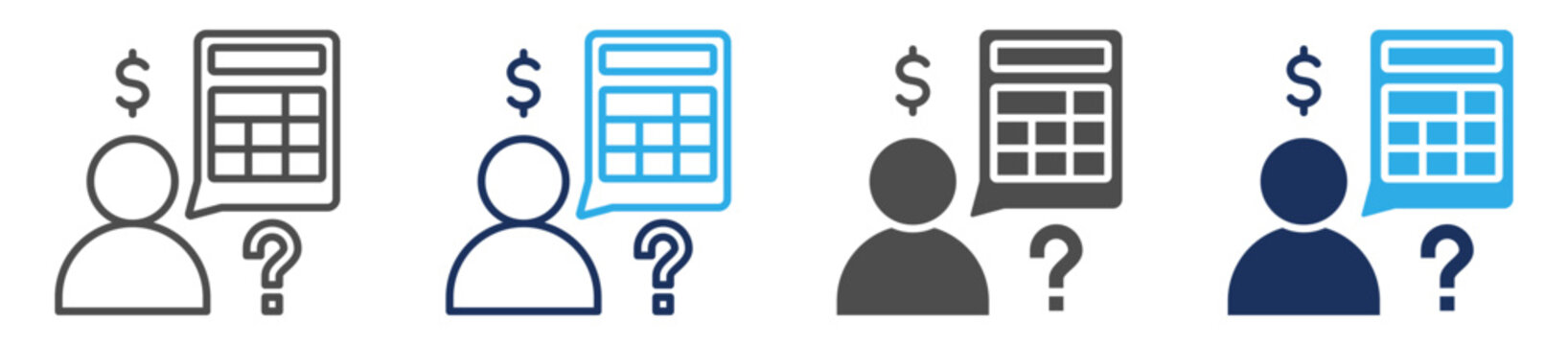 estimate icon set multiple concept