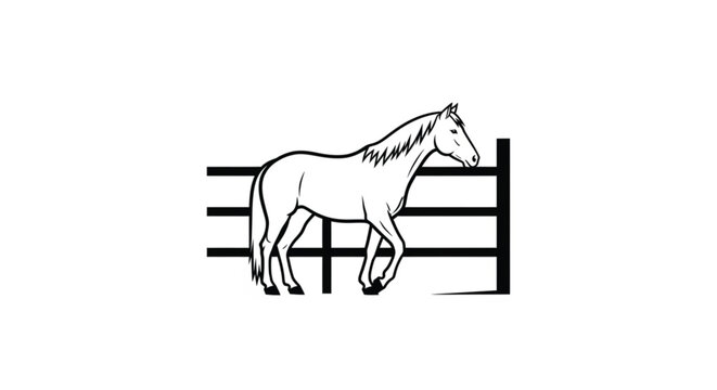 Horse standing by fence line.