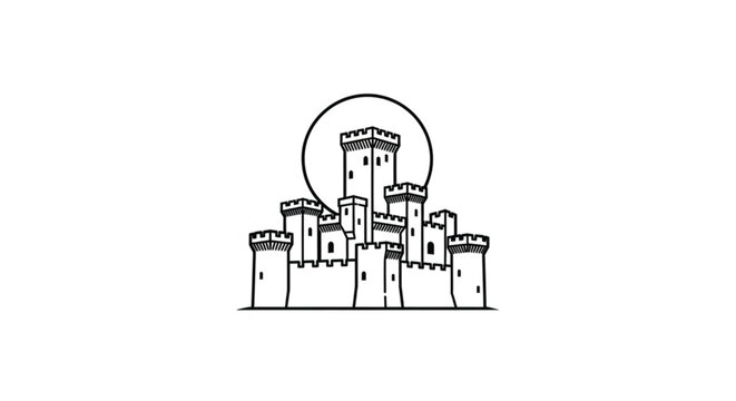 Medieval Castle Architecture Towering Structure.