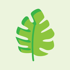 Minimalist Green Tropical Palm Leaf Illustration for Nature and Botanical Projects © Ahmad