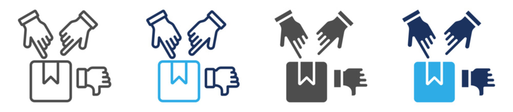 detractor icon set multiple concept