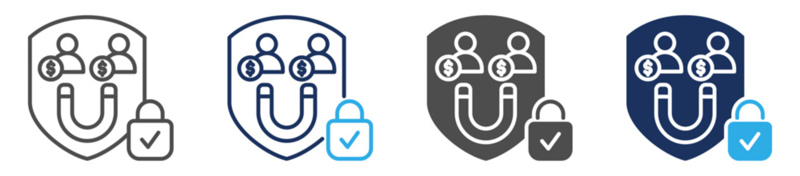 retention rate icon set multiple concept