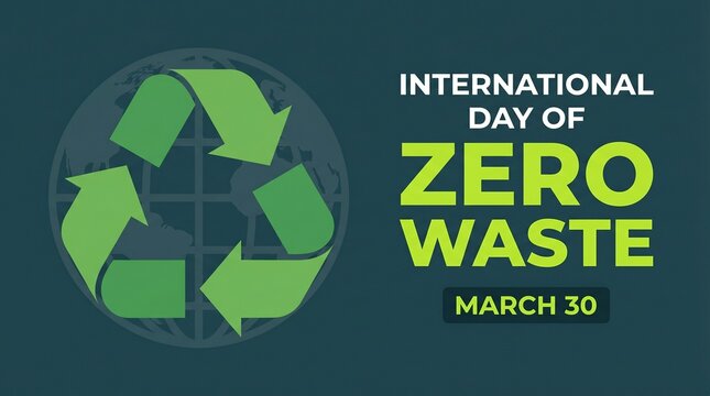 International day of zero waste march 30th environmental awareness graphic