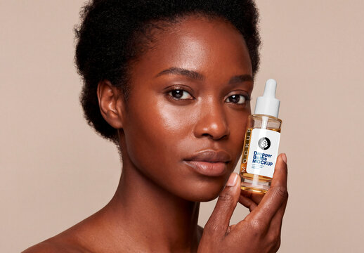 Beauty oil bottle portrait