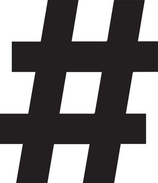 Hashtag vector icon. outline flat sign from ui collection. isolated on blank background.
