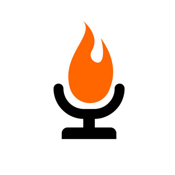 Fiery Microphone Logo Symbolizing Hot Topics and Passionate Communication