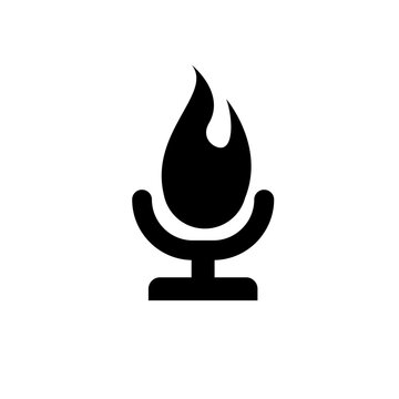 Flaming Microphone Icon for Passionate Podcasts, Hot Takes, and Energetic Live Broadcasting