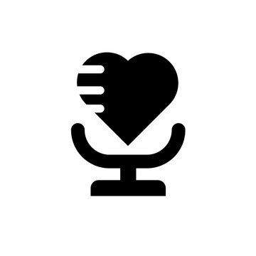Love Podcast Microphone Icon with Sound Waves
